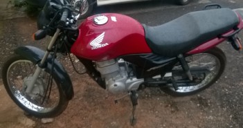 Motocicleta roubada em Santa Fé é recuperada pela PM em Centenário do Sul