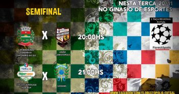 Regional de Futsal em Florestópolis conhecerá os dois finalistas nesta terça