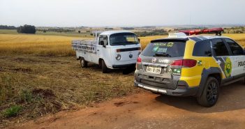 Veículo furtado é encontrado na área rural da cidade de Astorga