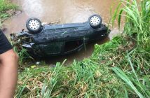 Carro com três mulheres e duas crianças cai no Rio Cambará, entre Jandaia e Marumbi