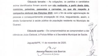Não terão mais carreatas até o fim das eleições em Guaraci