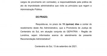 Ministério Público recomenda exoneração de filho de presidente da Camâra em Lupionópolis