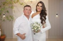 Amado Batista se casa no civil com namorada 50 anos mais nova