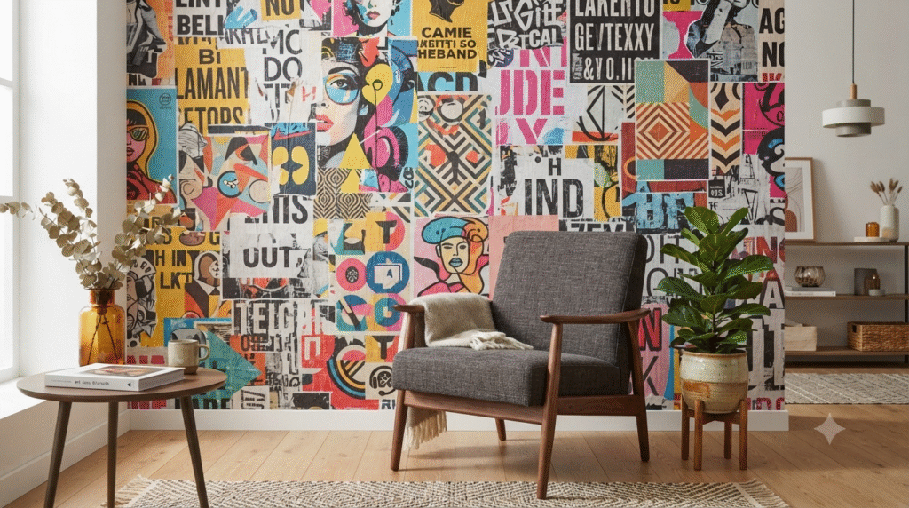 decoração com lambe-lambe